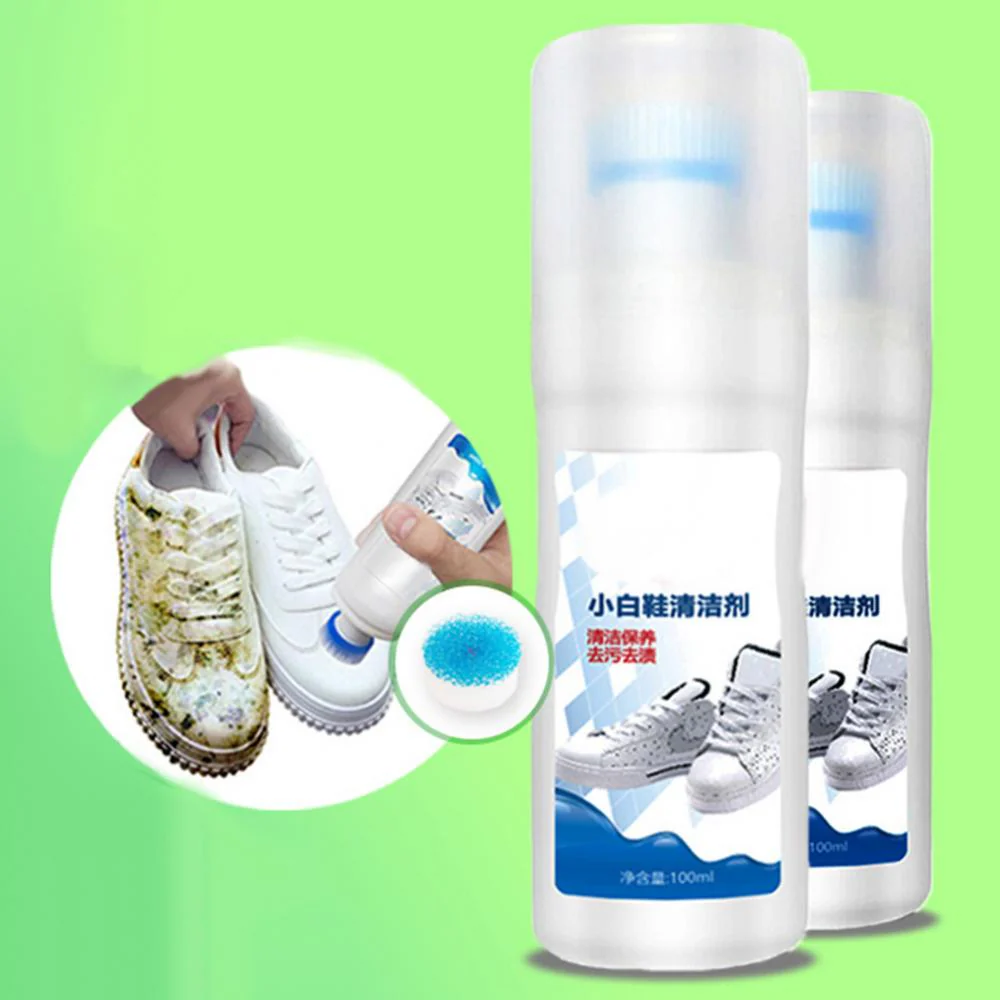 HULIANFU Shoe Cleaner 100ml White Whiten Polish Cleaning Tool Shoe Brush Shoe Sneakers Casual Leather Shoes Cleaning Supplies - Deanwangkt