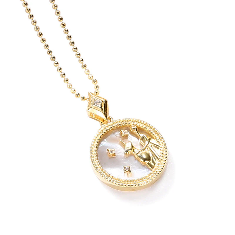 hulianfu Fashion Solid Zodiac Necklace - Deanwangkt