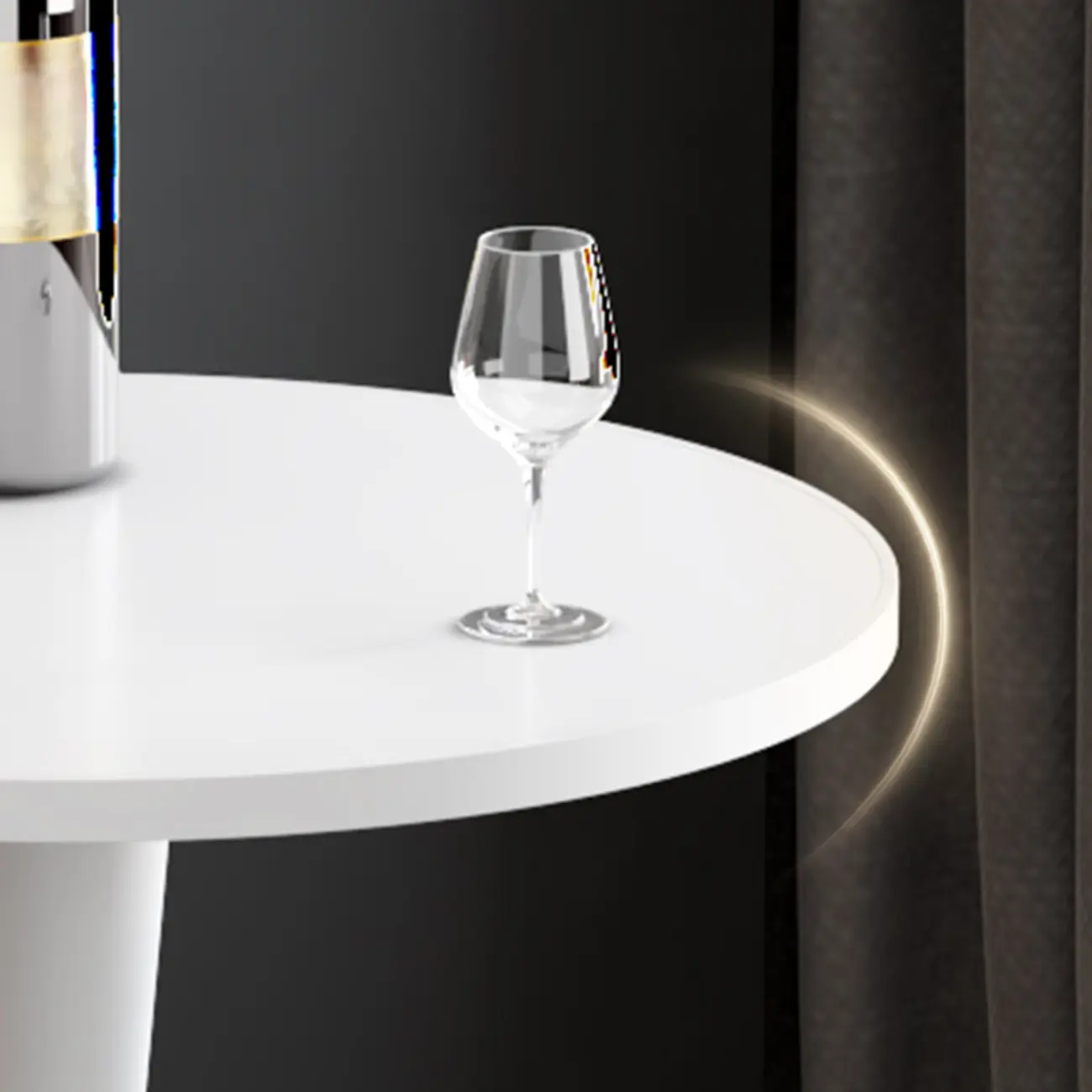 Modern Matte Black Metal Pedestal Round Wood Bar Tables