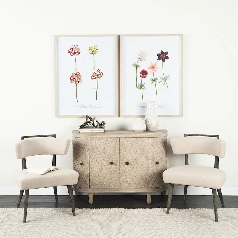 Lennon Beige Fir Veneer 4 Door Cabinet - 47.2L x 15.0W x 33.1H