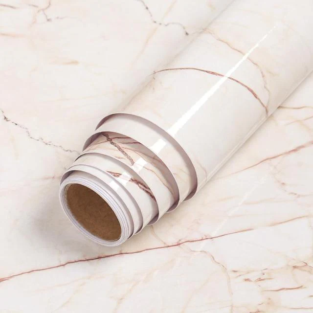 HULIANFU Wokhome Self Adhesive PVC Waterproof Oil-Proof Marble Wallpaper Contact Paper Wall Bathroom Kitchen Furniture Renovation Sticker - Deanwangkt