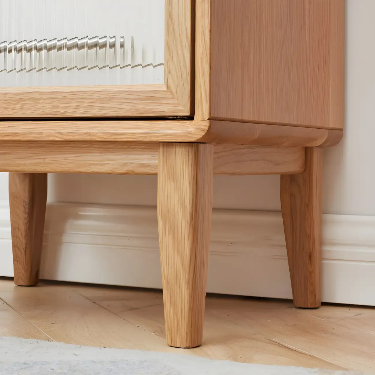 Natural Wood Standard Display Cabinet with Adjustable Shelves