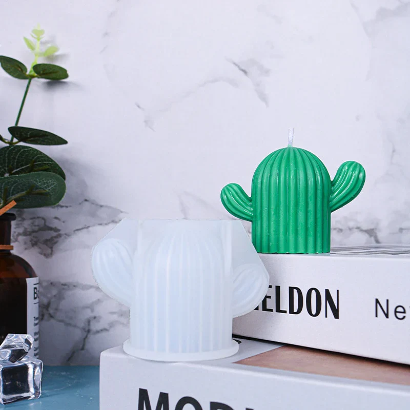 HULIANFU Mini Cactus Shape Candle Silicone Mold Handmade DIY Desktop Decoration Gypsum Epoxy Resin Aromatherapy Candle Silicone Mould - Deanwangkt