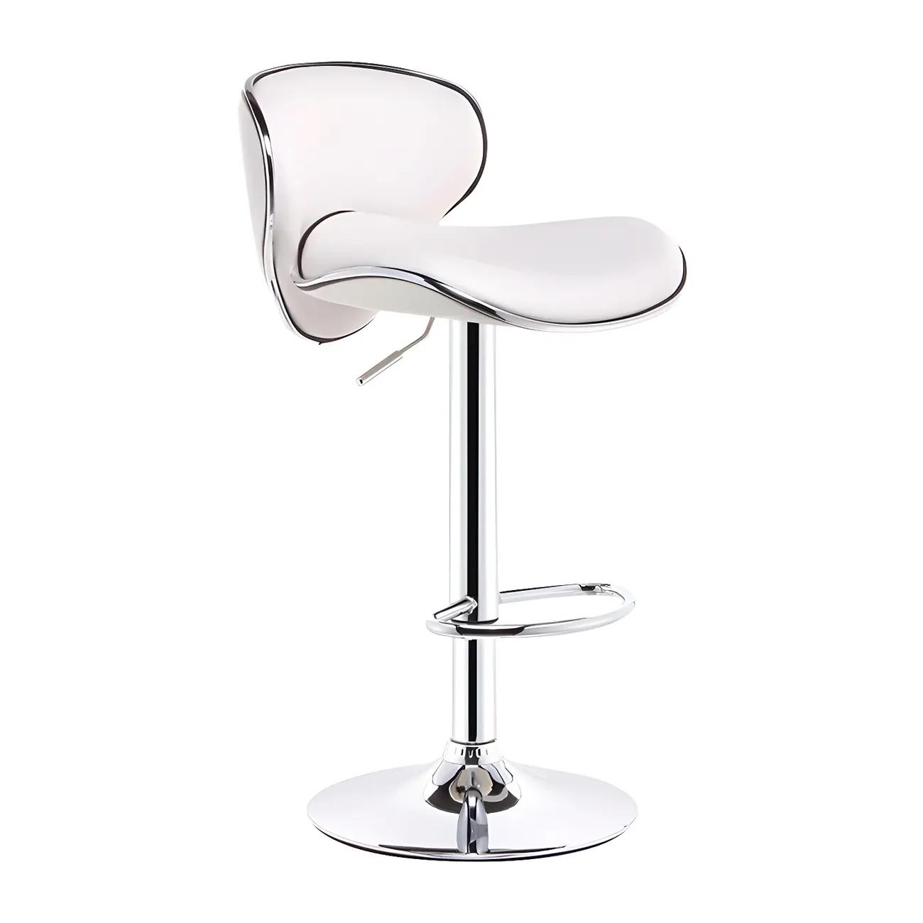 360° Swivel Faux Leather Bar Stools Adjustable Height Bucket Seat