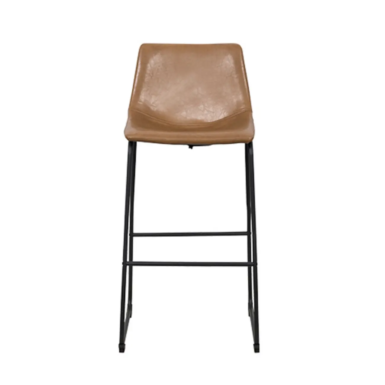 Modern Pedestal Upholstered Leather Counter Height Bar Stools