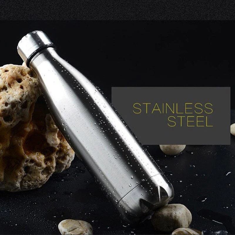 HULIANFU Travel Drinking Kettle Outdoor Sport Water Bottle 500ml Double Wall Stainles Steel Thermos Cup Leakproof Insulated Vacuum Flask - Deanwangkt