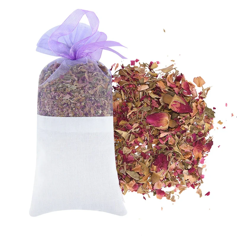 HULIANFU Natural Dried Flowers Sachet Bag Rose Jasmine Rosemary Lavender Bud Dry Flower Household Wardrobe Aromatherapy Car Air Freshener - Deanwangkt