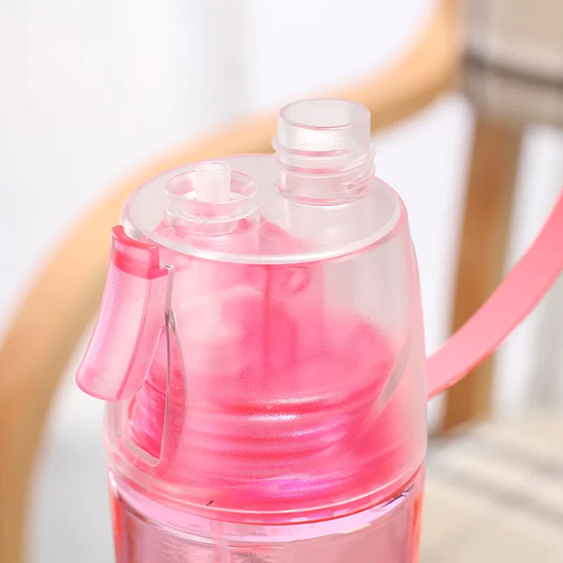 HULIANFU New 400/600Ml 3 Color Solid Plastic Spray Cool Summer Sport Water Bottle Portable Climbing Outdoor Bike Shaker My Water Bottles - Deanwangkt