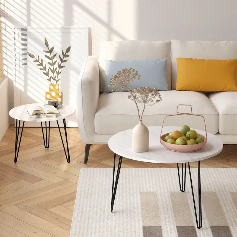 27.56 Round Nesting Coffee Table Set of 2