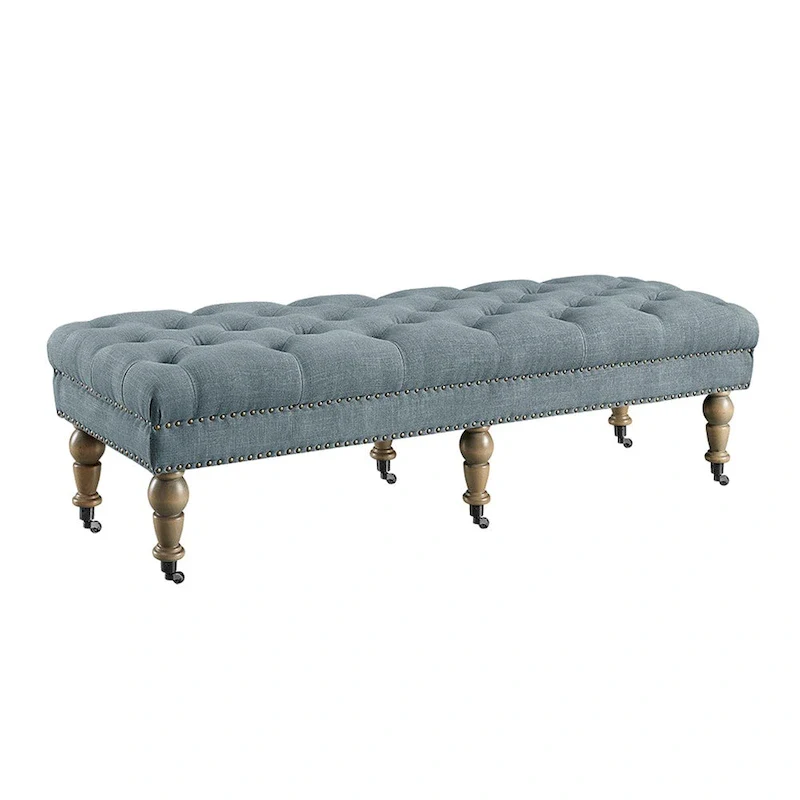 Copper Grove Pereiaslav 62-inch Tufted Light Blue Bench