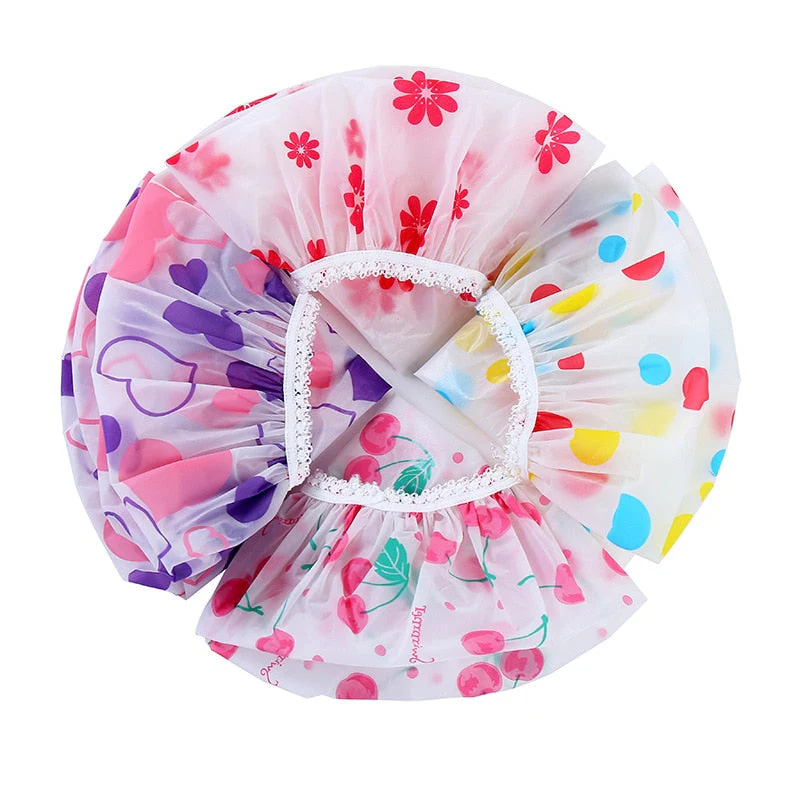 HULIANFU Waterproof Bath Hat Thickened Waterproof And Oil Fume Cap Women Spa Hair Salon Supplies Shower Cap Bathroom Accessories - Deanwangkt