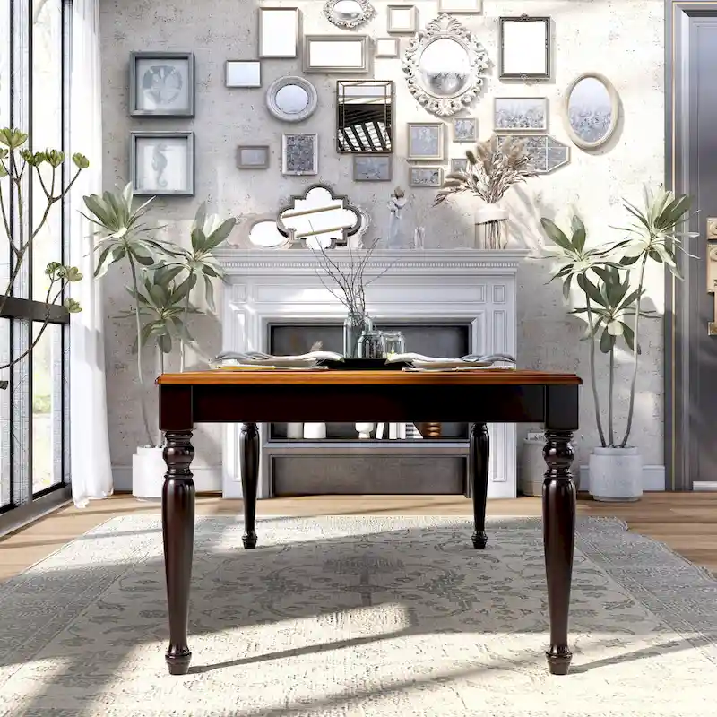 Levole Two-tone 78-inch Expandable Dining Table