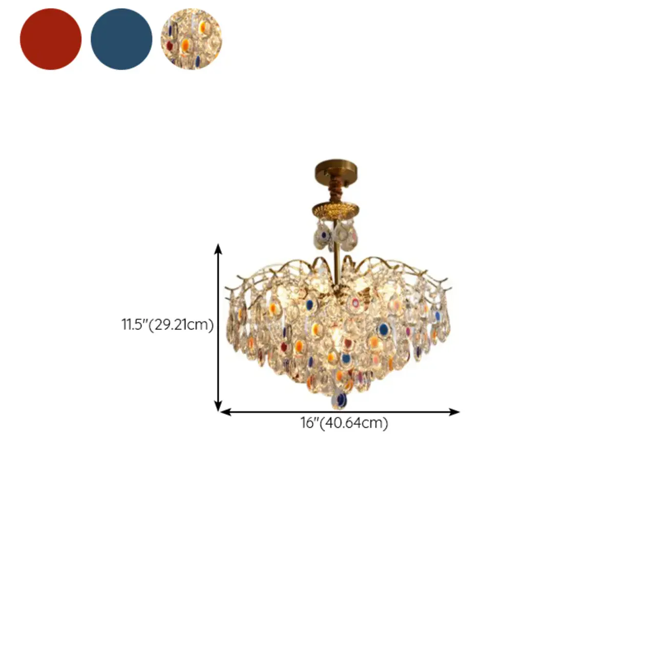 Gold Crystal Chandelier with Beads and Modern Elegant Design