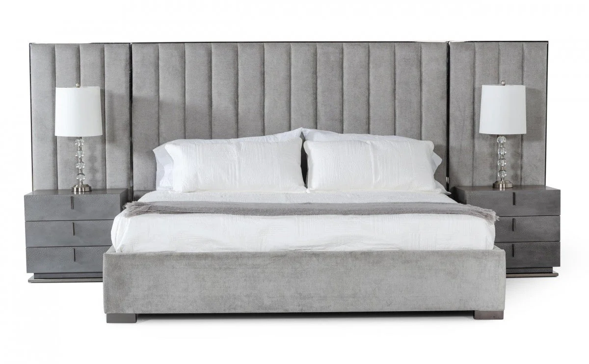 Bucky Grey Upholstered Bedroom Collection