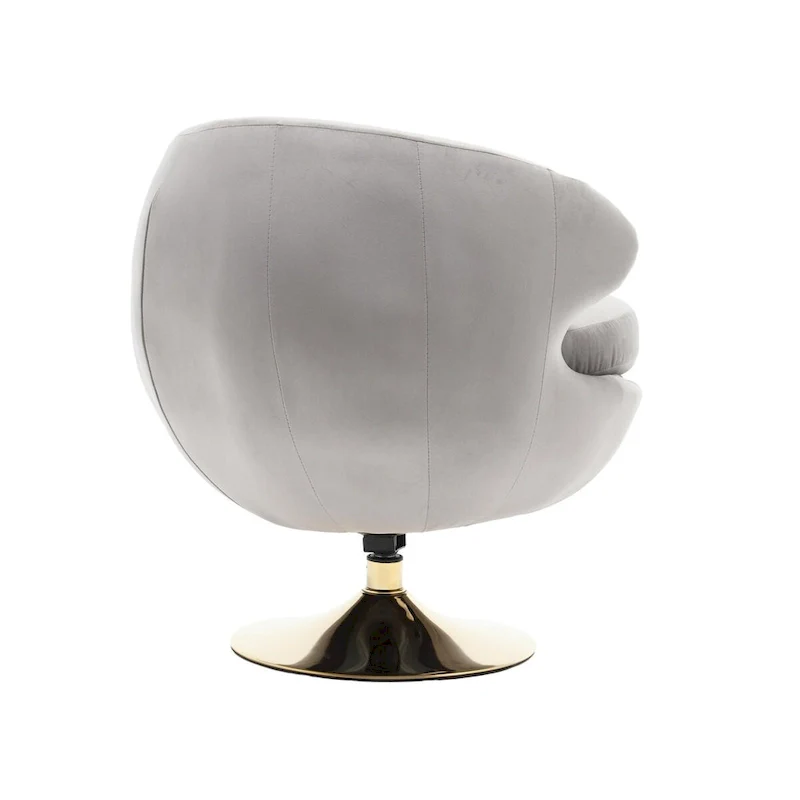 HOMEFUN Velvet 360 Degree Swivel Left Cuddle Barrel Accent Chairs