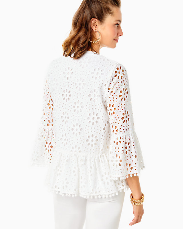 Bekah 3/4 Sleeve Eyelet Top