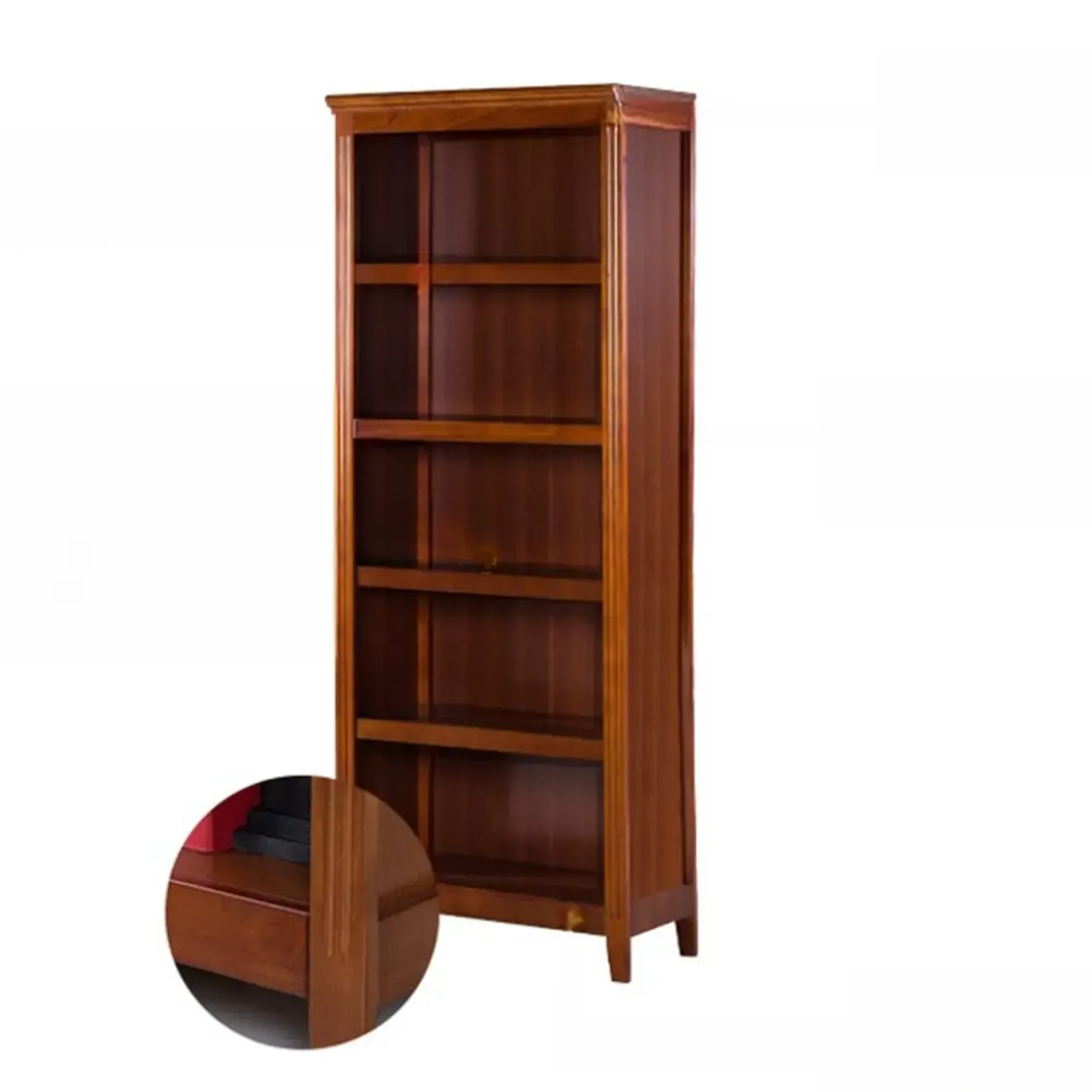 Classic Birch Wood 5-Tier Vertical Barrister Bookcase