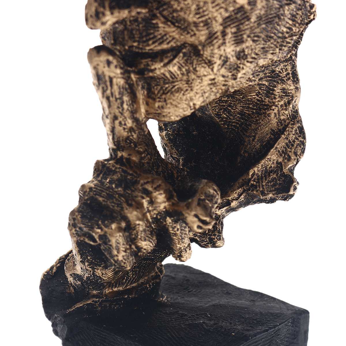 HULIANFU Nordic Simple Abstract Sculpture Figurine Ornaments Silence Is Gold Office Home Decoration Accessories Modern Art Resin Decor - Deanwangkt