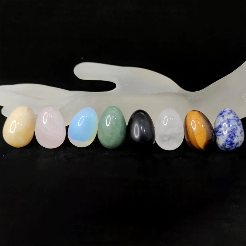 HULIANFU Natural Crystal Stone Egg Polished Agate Quartz Obsidian Minerale Jewelry Transfer Home Decoration Healing Craft DIY Gift Toy - Deanwangkt