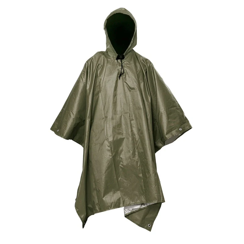 HULIANFU Portable Multifunctional 3 In 1 Rain Coat Hiking Camping Raincoat Poncho Mat Awning Durable Outdoor Activity Rain Gear Supplie - Deanwangkt