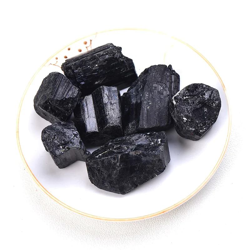 HULIANFU Natural Black Tourmaline Gravel Raw Gemstone Mineral Specimen Irregular Crystal Healing Advanced Collection Eliminate Magnetism - Deanwangkt