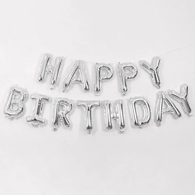 HULIANFU Silver Black Style Foil Letter Number Balloons Baby Shower Helium Ballon Happy Birthday Kids Adult Party Decoration Supplies - Deanwangkt