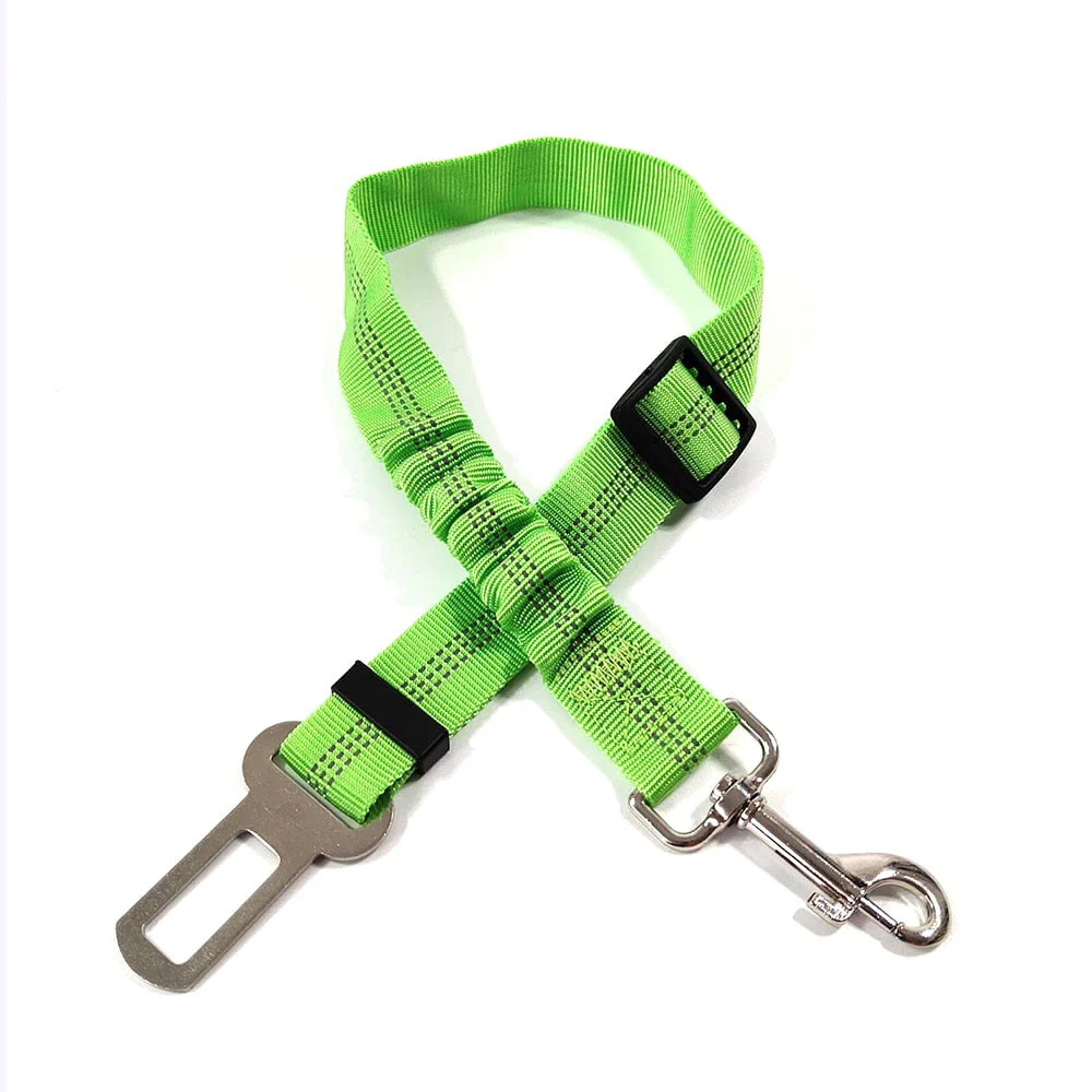 HULIANFU Pet Supplies Car Seat Belt Dog Seat Belt Dog Leash Vehicle Belt Adjustable Cushioning Elastic Reflective Safety Rope for Dog Cat - Deanwangkt