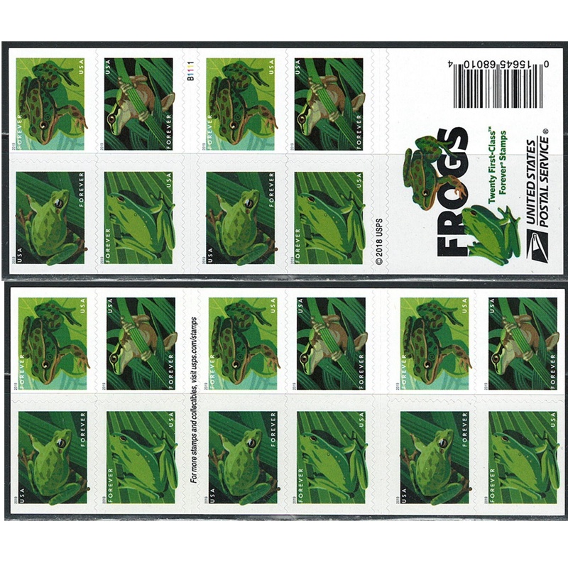 Frogs 2019, (Book of 20) - TWENTYSTAMPS