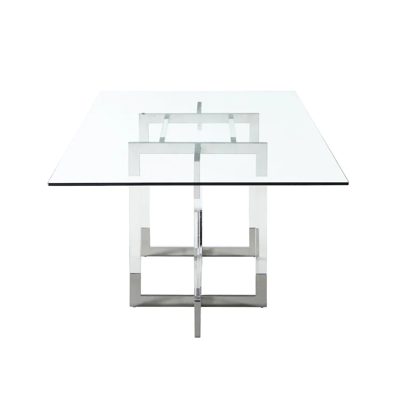 Amanda 72 Dining Table with Floating Acrylic Base - 42x 72