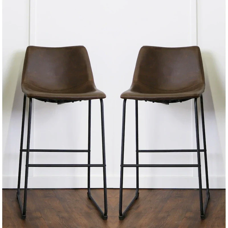 Middlebrook Prusiner 30-inch Faux Leather Bar Stool (Set of 2)