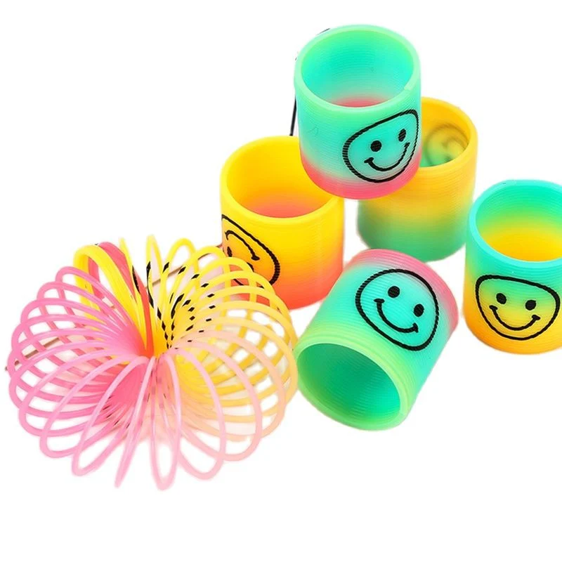 HULIANFU Rainbow Magic Spring, 10Pcs Colorful Rainbow Neon Plastic Spring Toys, Party Supplies Boys Girls Easter, Halloween Gift Toys - Deanwangkt