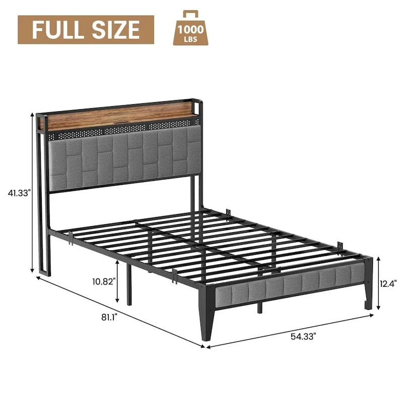 Bed Frame with Charging Station