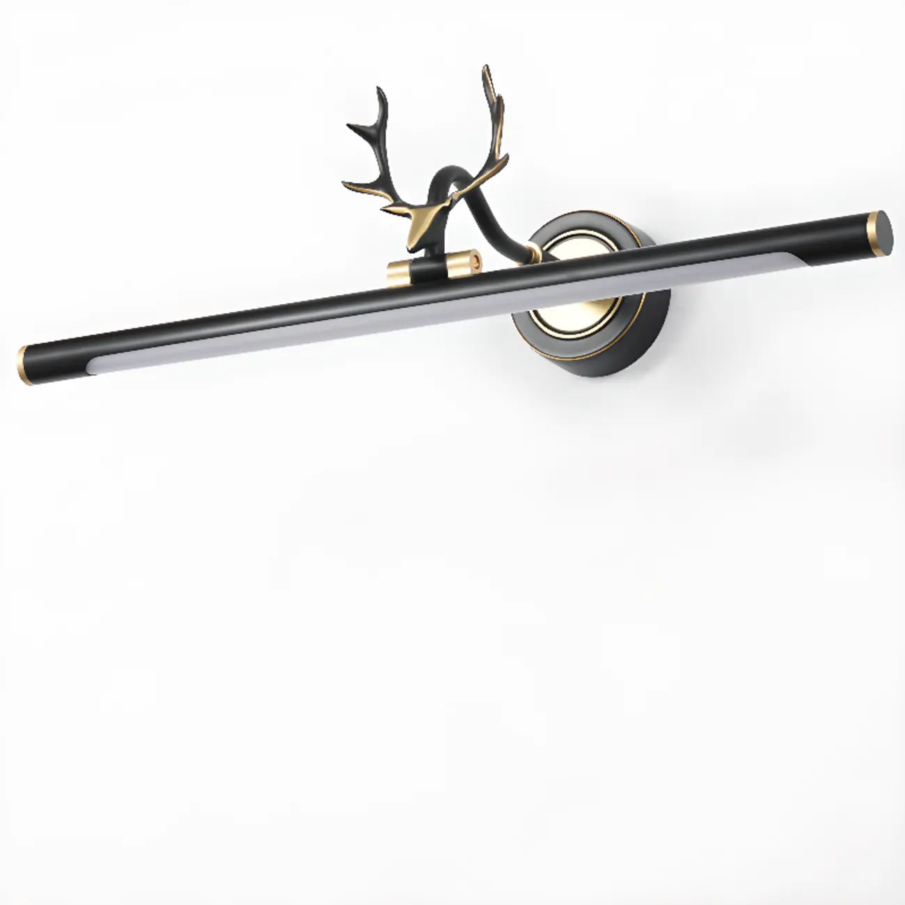 Modern Linear Gold Bathroom Vanity Light with Antler Design