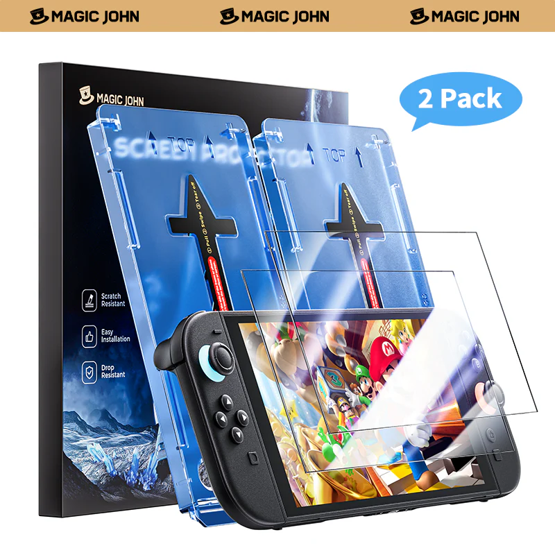 MAGIC JOHN Nintendo Switch 2 Screen Protector - One-Touch Easy Application Ultimate Protection
