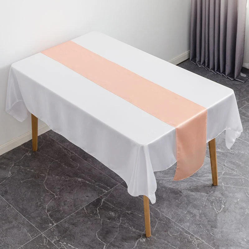 HULIANFU Table Runner Satin Shiny Colour Wedding Decoration Hotel Birthday Party Show Banquet Table Runner - Deanwangkt