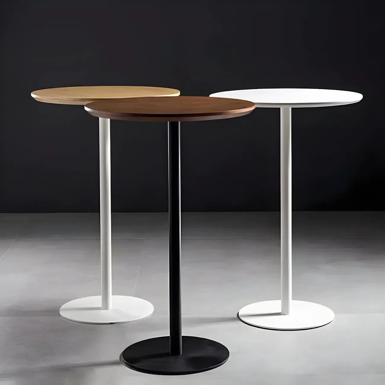 Contemporary Wooden Top Round Bar Table for Dining