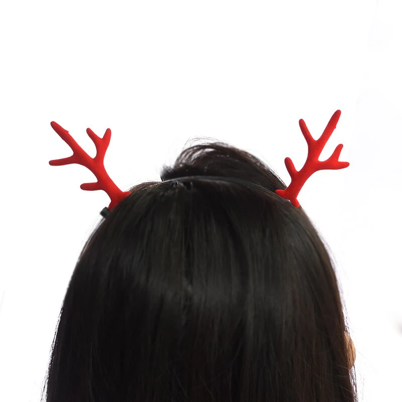 HULIANFU  5 Pairs Red/brown Simulation Antlers DIY Handmade Cute Headband Headdress Accessories Material Christmas Party Decor Photo Props - Deanwangkt