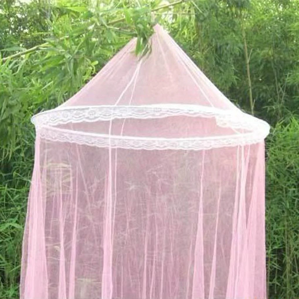 HULIANFU Portable Elgant Hung Dome Mosquito Nets For Double Bed Summer Polyester Mesh Fabric Home Bedroom Baby Adults Hanging Decoration - Deanwangkt
