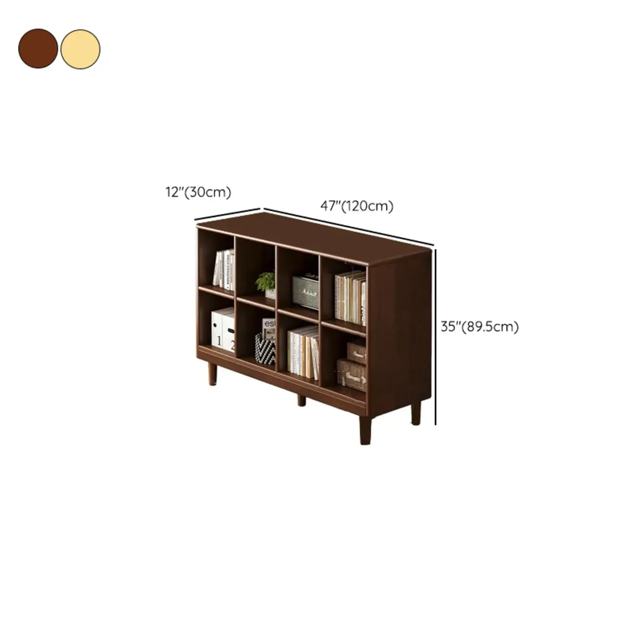Brown Natural Wood Freestanding Modular Cube Bookcase