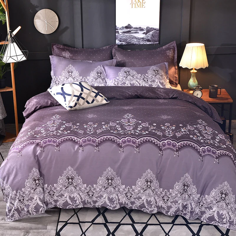 HULIANFU Northern Europe Bedding Sets Home Textile Simple Style Floral Pattern Bedclothes Duvet Cover Pillowcase Bed Sheets - Deanwangkt