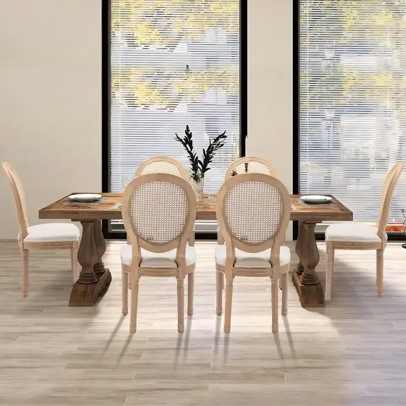 French Chair Dining Chair Solid Wood with Nailhead Trim Set of 2