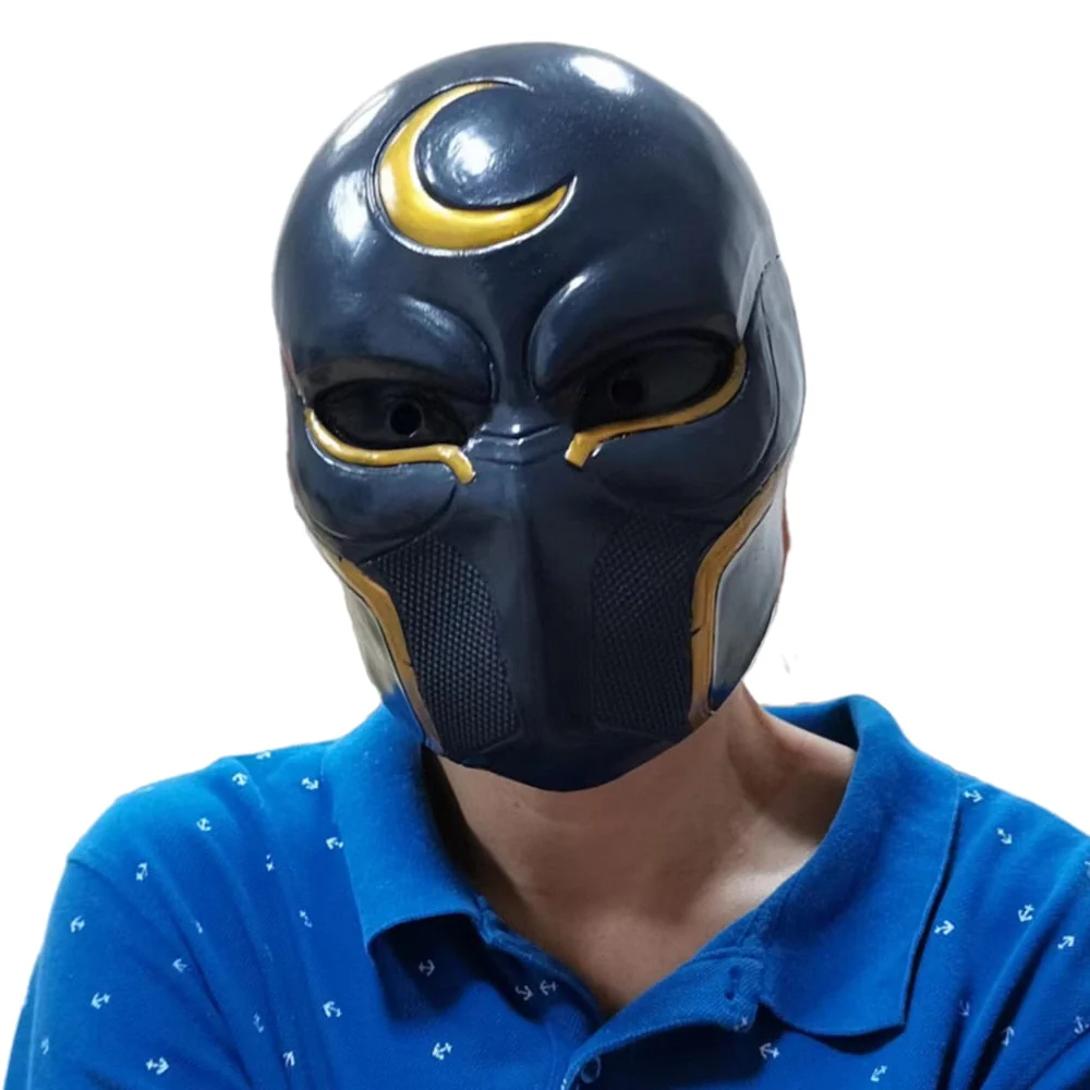 HULIANFU Super Hero Moon Knight Cosplay Costume Latex Masks Helmet Masquerade Halloween Accessories Party Costume Weapon Props - Deanwangkt