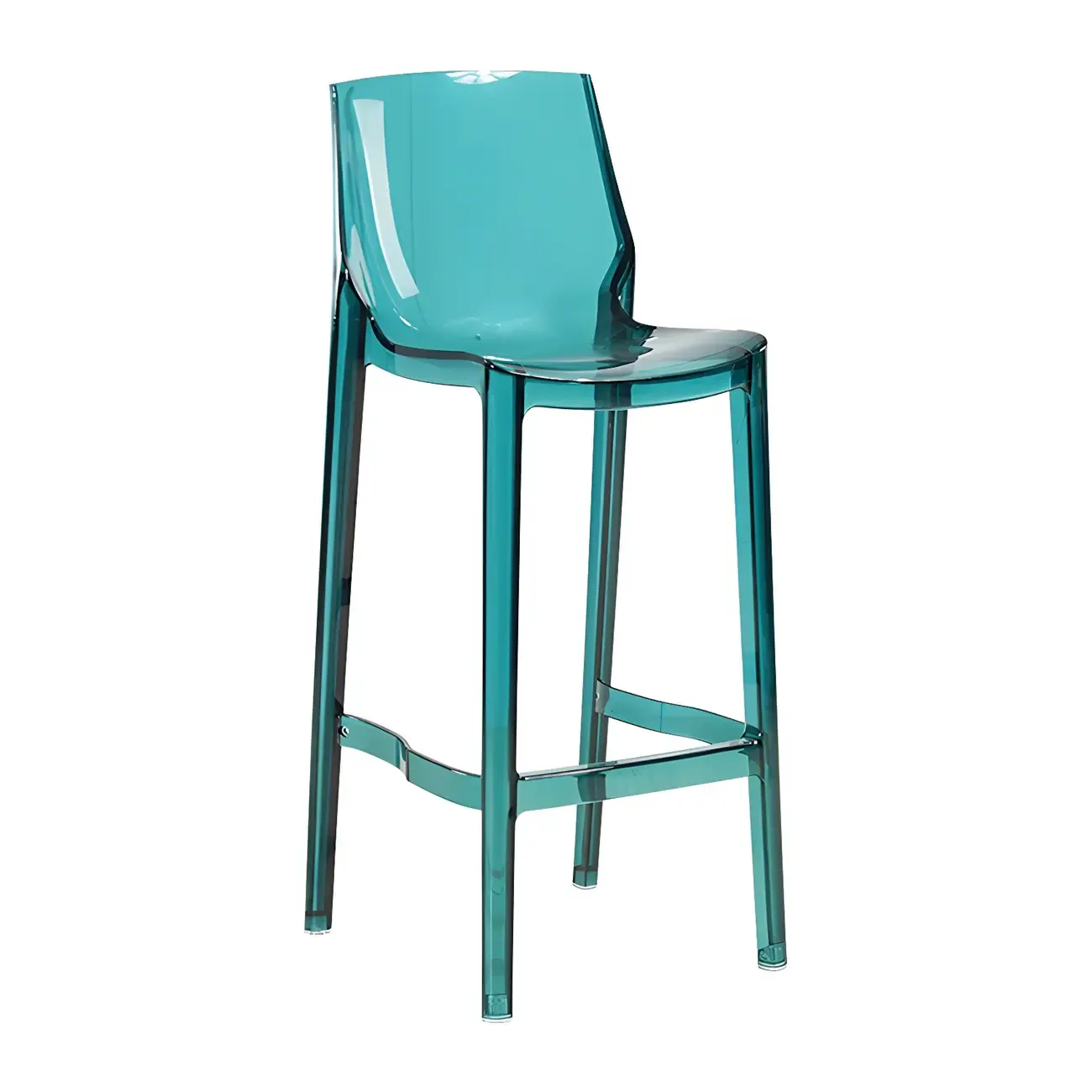 Modern Acrylic Transparent Chic Rectangle Durable Bar Stool