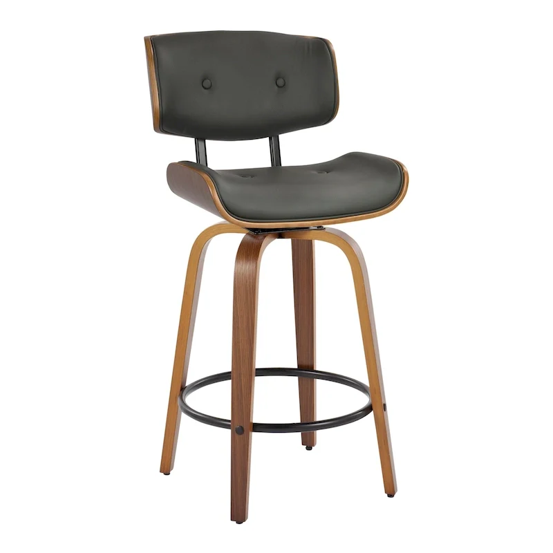 Leksand 26 Fixed-Height Counter Stool with Bent Wood Legs (Set of 2)
