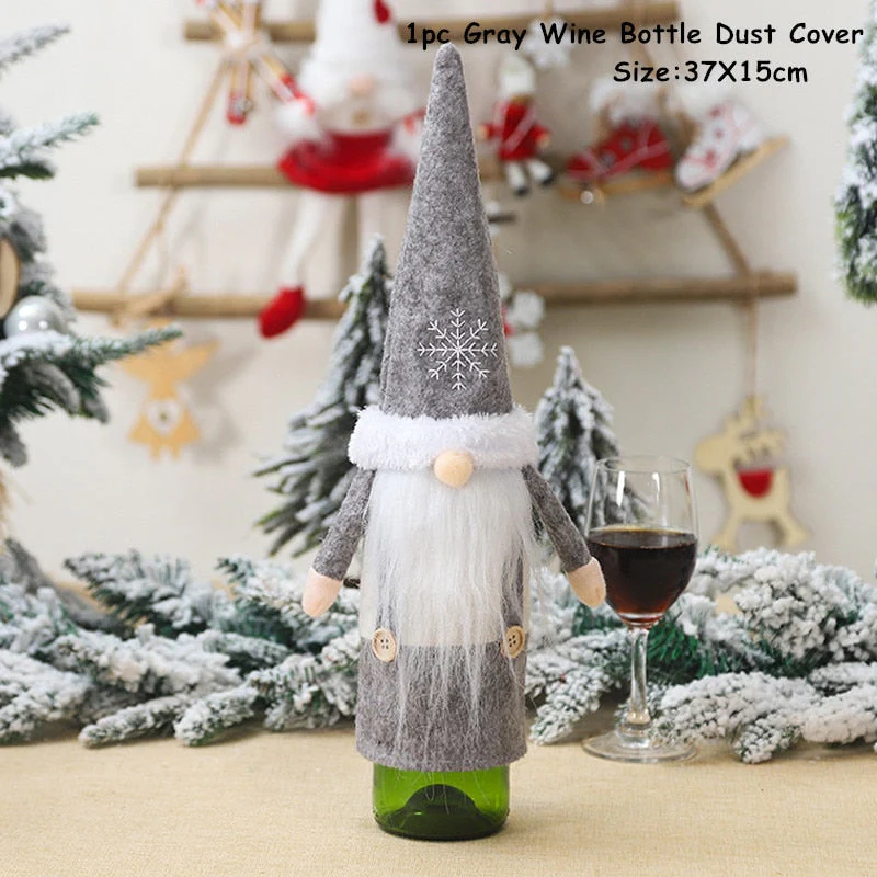 HULIANFU   Xmas Wine Bottle Dust Cover Noel Navidad Christmas Decoration for Home Dinner Decor Christmas Gift Tree Ornament New Year 2026 - Deanwangkt