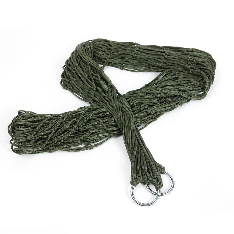 HULIANFU Portable Nylon Mesh Hammock Sleeping Bed For Outdoor Travel Camping Blue Green Red Hanging Folding Patio Swing Chair Furniture - Deanwangkt