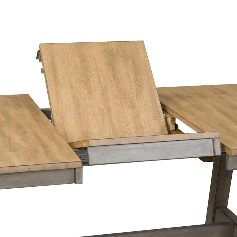 Lindsey Farm Gray and Sandstone 5 Piece Trestle Table Set