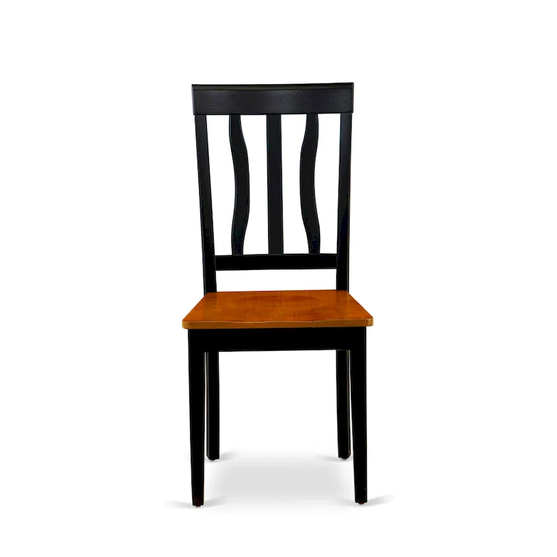 East West Furniture 9 Piece Kitchen Table Set- a Dining Table and 8 Dining Room Chairs, Black & Cherry (Seat Options)