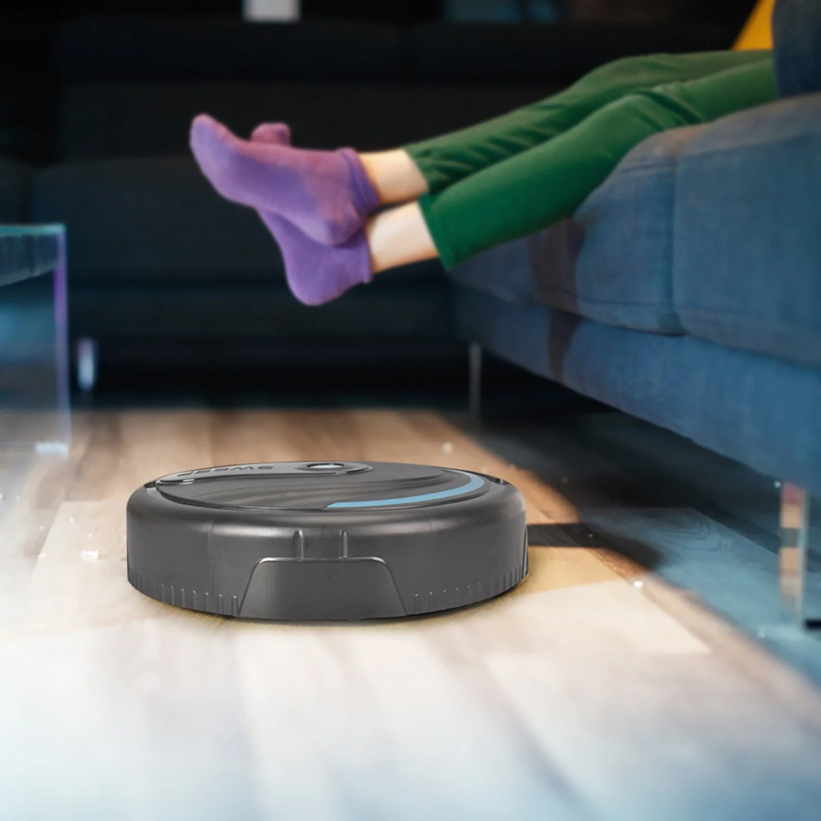 HULIANFU Robot Vacuum Cleaner-Multiple Cleaning Modes with Smart Sensor for Floor Auto Rechargeable Floor Sweeping Robot Dry Wet Cleaning - Deanwangkt