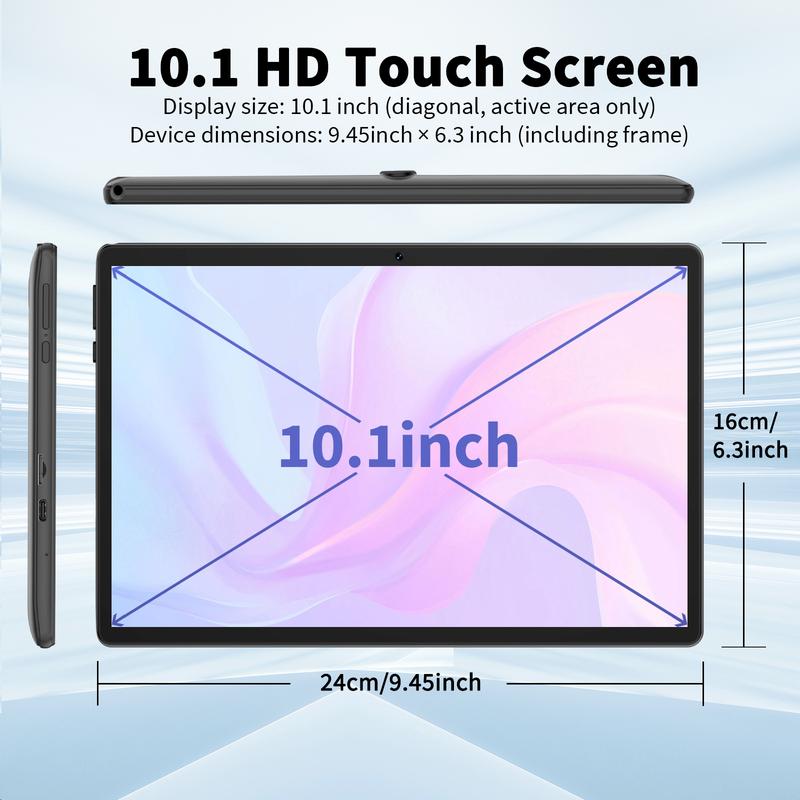 [TikTokShopBlackFriday]PYNAREL Tablet 10.1 Inch Android 14, 2 in 1 Portable Device with Keyboard, Mouse, Case, Stylus, 8(4+4)GB RAM 64GB ROM, Dual Camera, for Xmas Gift